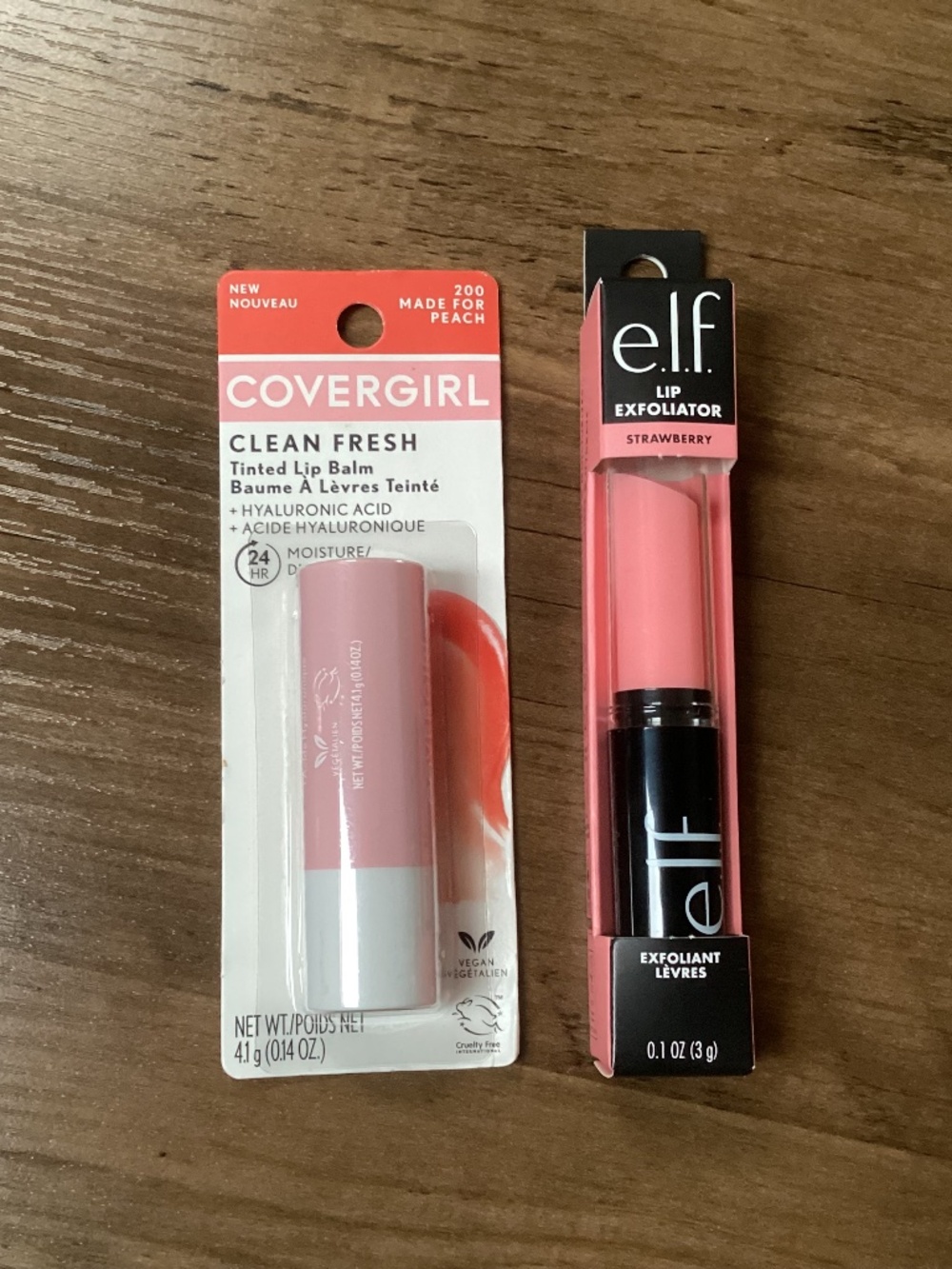 Covergirl Clean Fresh Tinted Lip Balm & Elf Exfoliator Strawberry Bundle